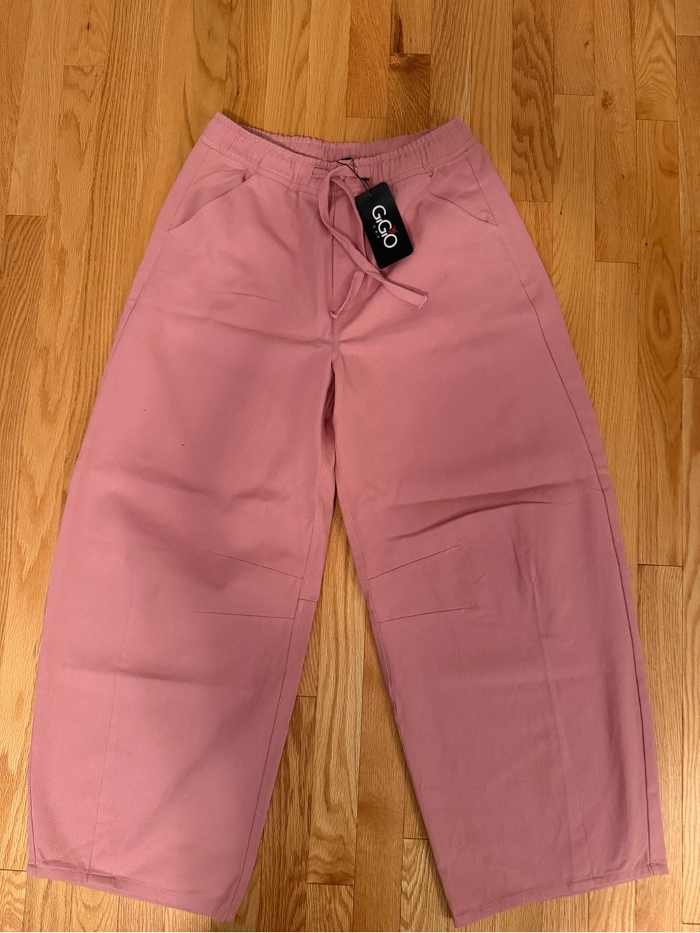 Wide-Leg Drawstring Trousers in Dusty Rose - Picture 2 of 4